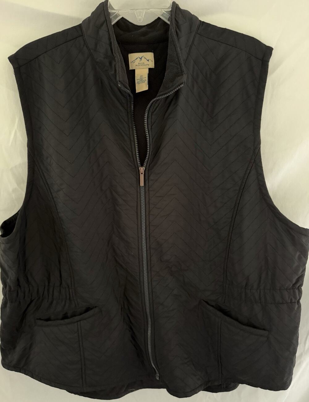 Blue Mountain Vest Women's 3x Black Quilted Fleece Lined Pockets